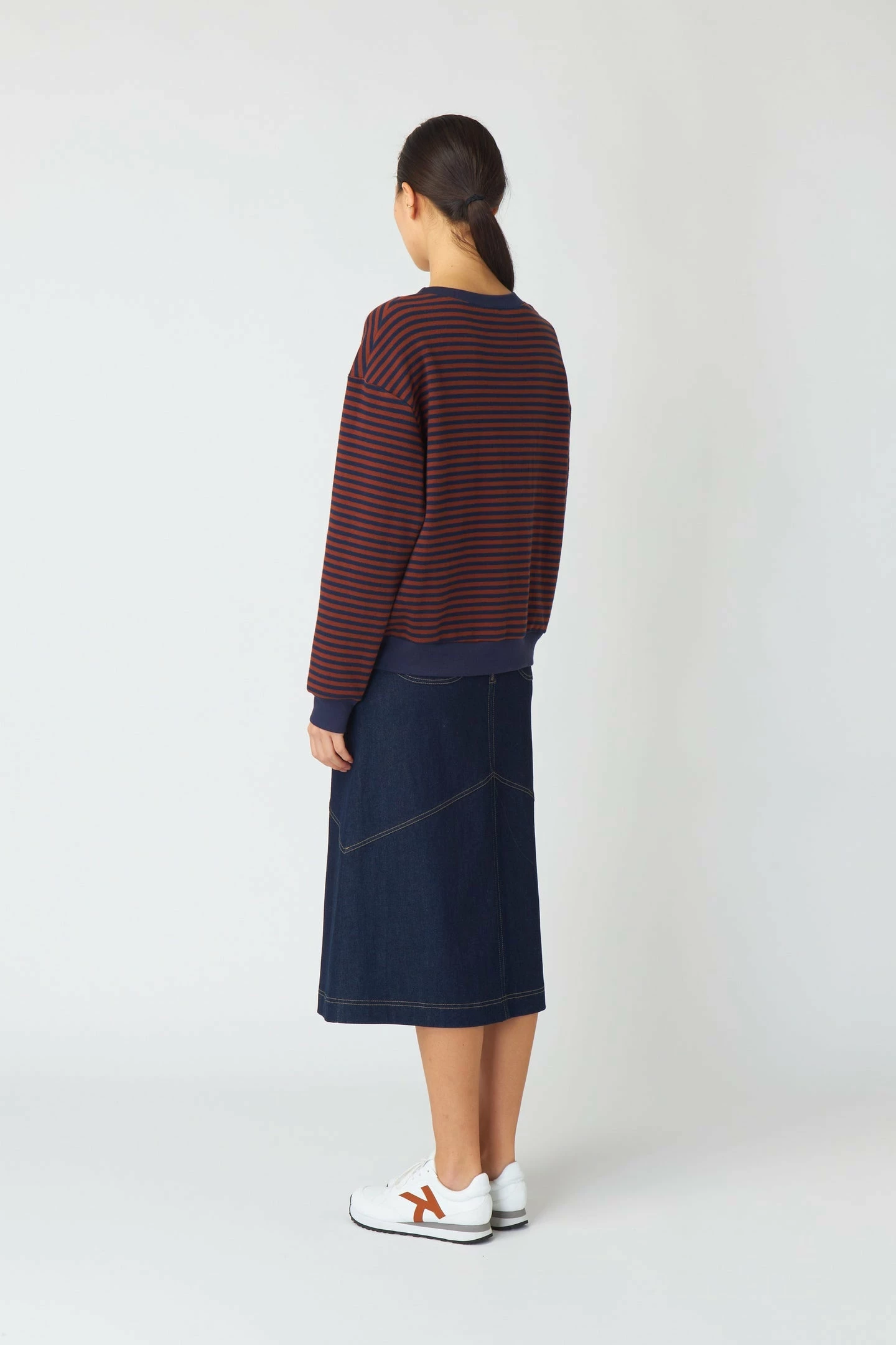 Kate Sylvester | Striped Sweatshirt - Tobacco - Image 4