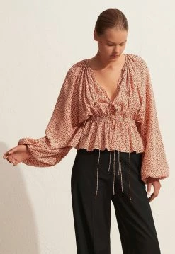 Matteau | Tie Front Blouse - Star Flower