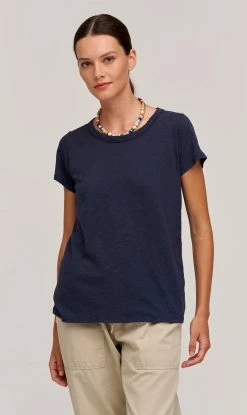 Velvet | Tilly Original Slub Crew Neck Tee - Blue Chip