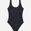 Anine Bing | Jace One Piece - Navy Link Print