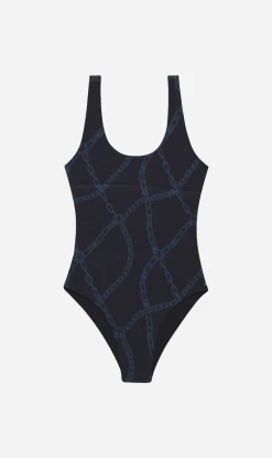 Anine Bing | Jace One Piece - Navy Link Print