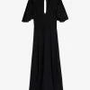 Victoria Beckham | Keyhole Detail V Neck Midi Dress - Black