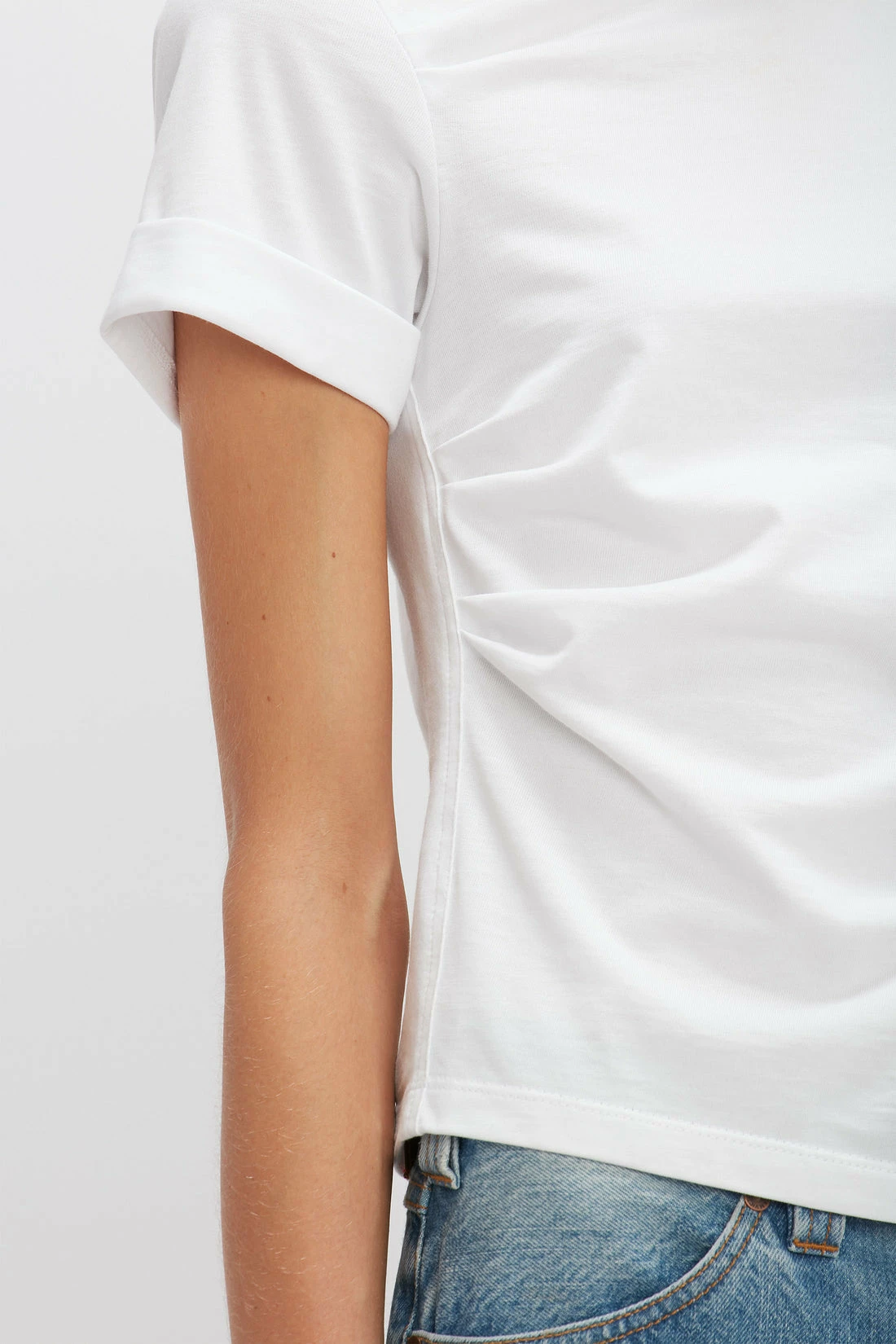 Victoria Beckham | Draped Crop Tee - White - Image 2