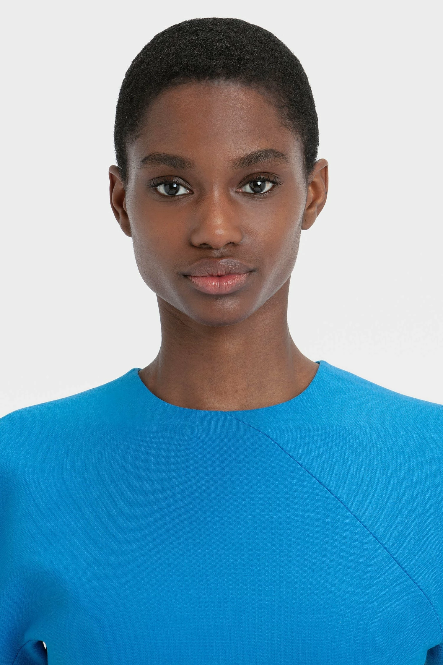 Victoria Beckham | Spiral Seam T.Shirt Fitted Dress - Sky Blue - Image 5