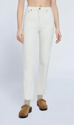 RE/DONE | 70s Straight Comfort Stretch High Rise Stove Pipe - Vintage White