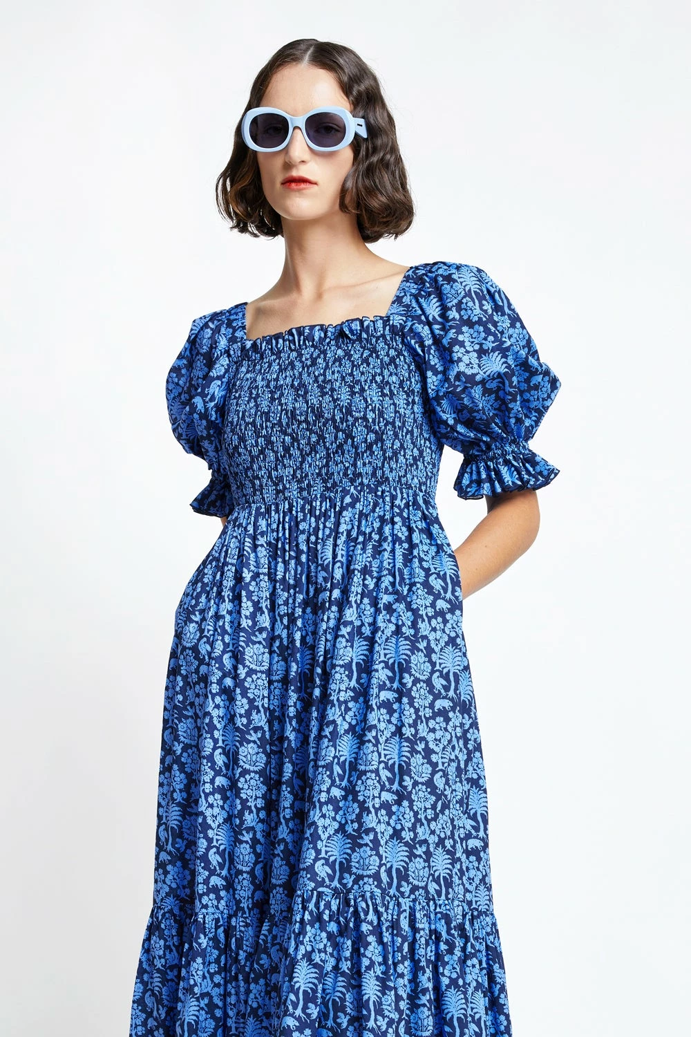 Karen Walker | Altitude Dress - Navy/Cornflower 4 Karen Walker | Altitude Dress - Navy/Cornflower - Image 4