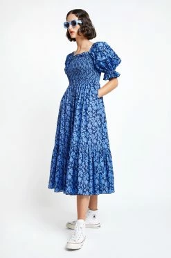 Karen Walker | Altitude Dress - Navy/Cornflower 6 Karen Walker | Altitude Dress - Navy/Cornflower -ZIMMERMANN Sales Store altitude short sleeve organic cotton dress navycornflower 42103 05 0875864001670965189
