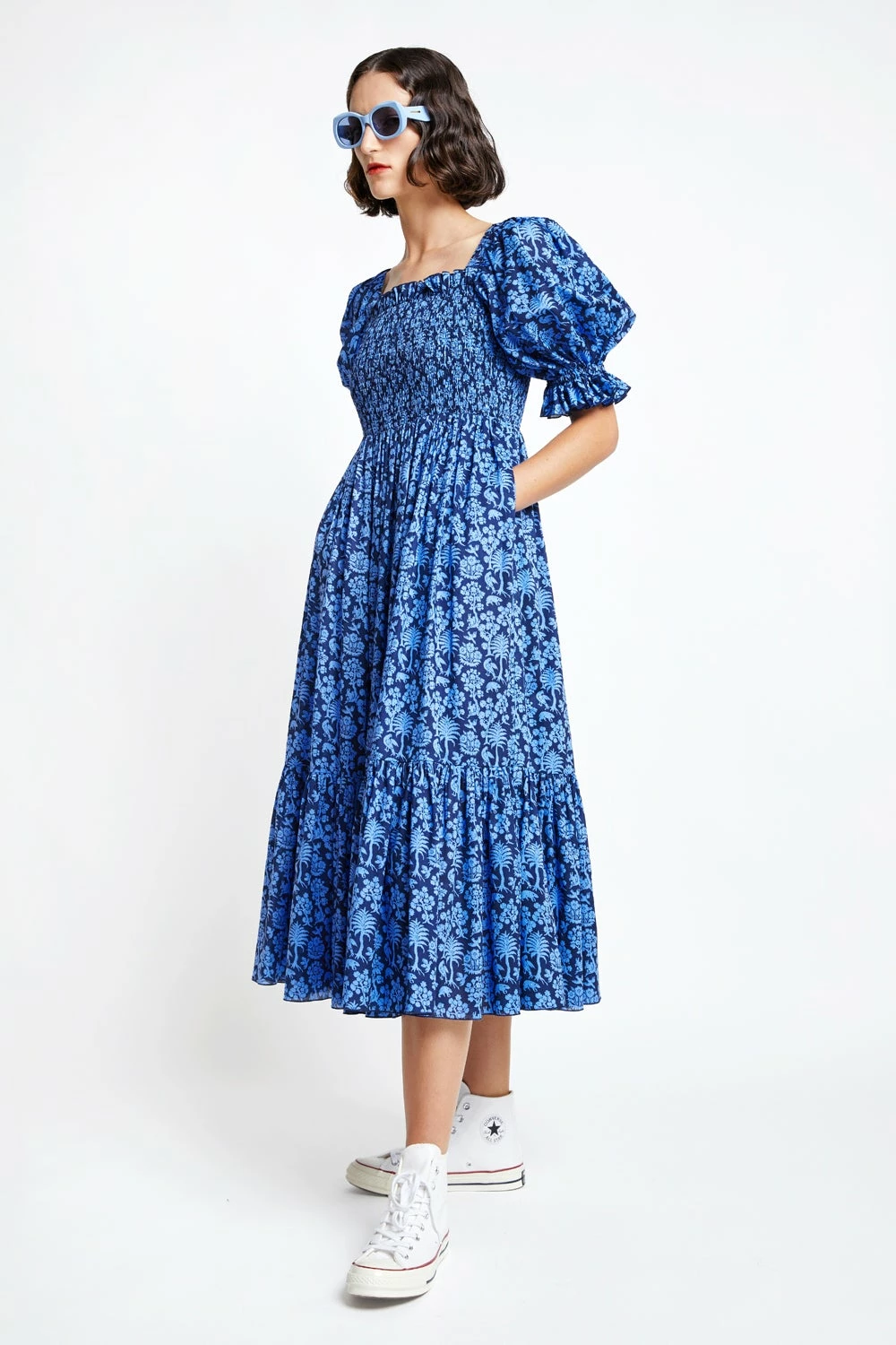 Karen Walker | Altitude Dress - Navy/Cornflower 3 Karen Walker | Altitude Dress - Navy/Cornflower - Image 3