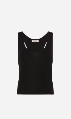 St Agni | Racer Back Knit Top - Black