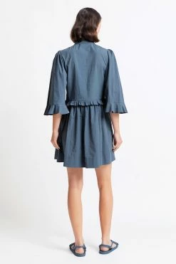 Karen Walker | Organic Cotton Blossom Dress - Asphalt 5 Karen Walker | Organic Cotton Blossom Dress - Asphalt -ZIMMERMANN Sales Store blossom organic cotton dress 42266 01 asphalt back 0812741001660873391