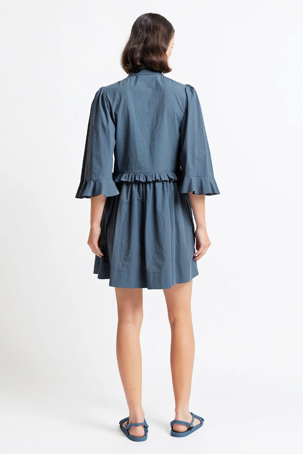 Karen Walker | Organic Cotton Blossom Dress - Asphalt 3 Karen Walker | Organic Cotton Blossom Dress - Asphalt - Image 3