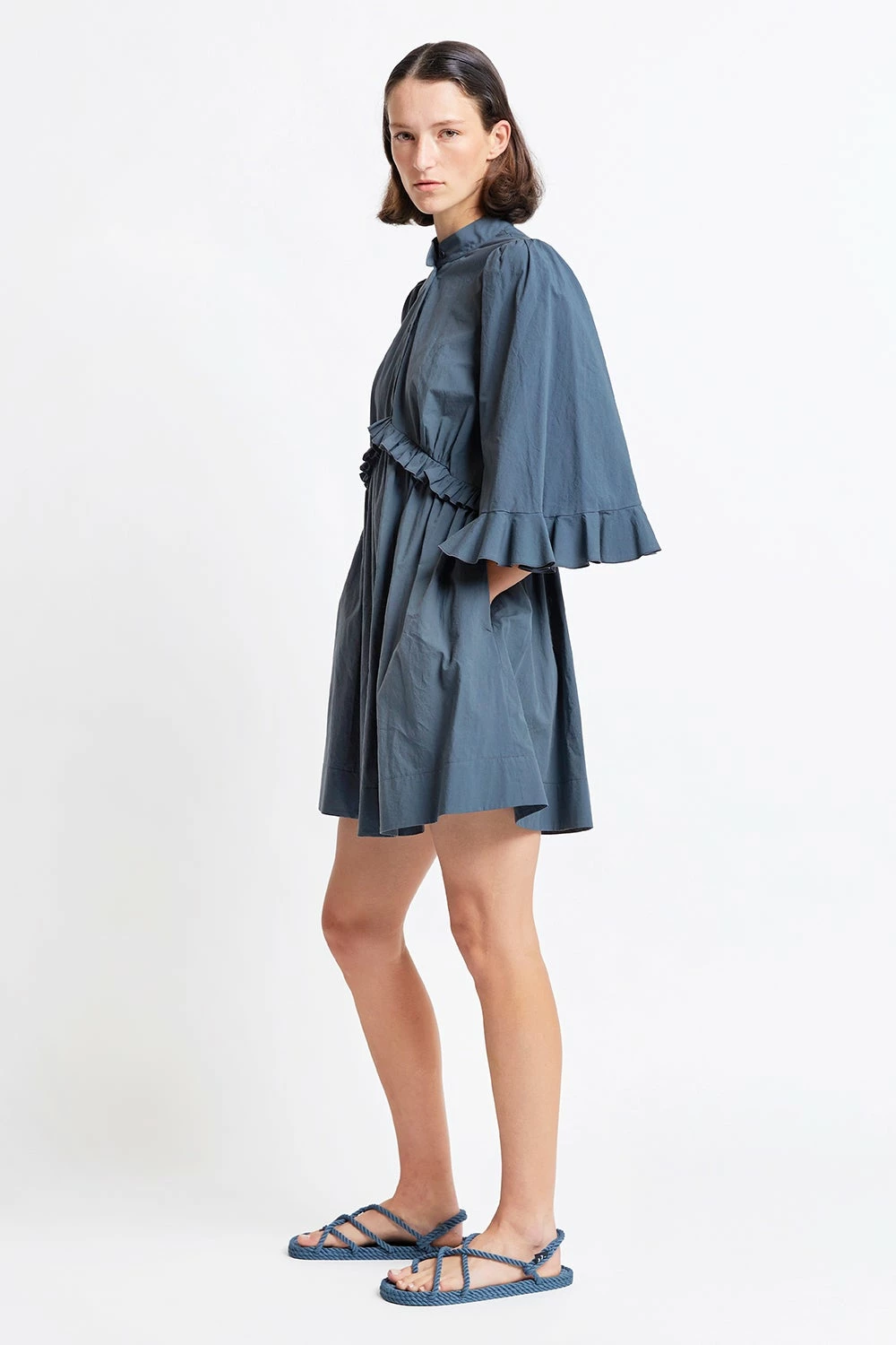 Karen Walker | Organic Cotton Blossom Dress - Asphalt 2 Karen Walker | Organic Cotton Blossom Dress - Asphalt - Image 2