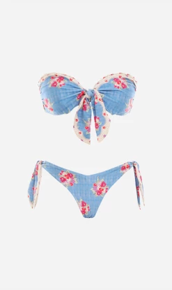 Zimmermann | Clover Scarf Tie Bikini - Blue Floral
