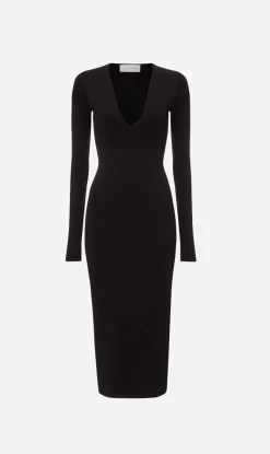 Victoria Beckham | VB Body Deep Vee Midi - Black
