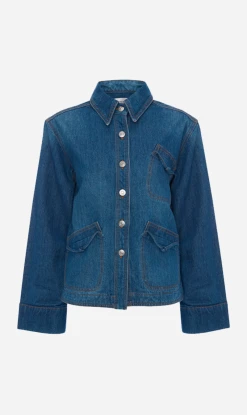 Victoria Beckham | Denim Shacket - Sandwashed Indigo