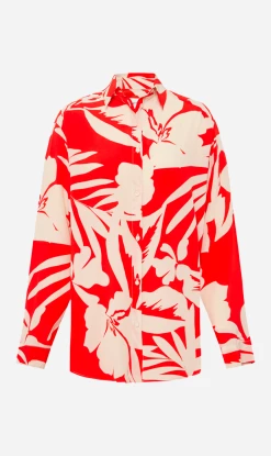 Matteau | Long Sleeve Silk Shirt - Ginger Palm