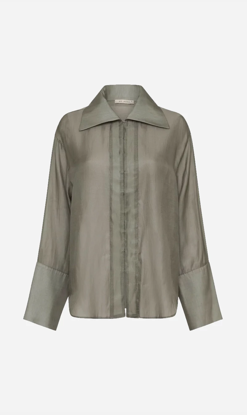 St Agni | Sheer Shirt - Castor Grey