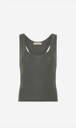 St Agni | Racer Back Knit Top - Castor Grey