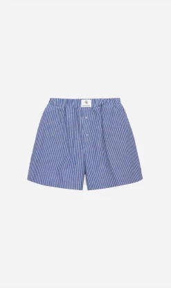 Anine Bing | Liam Boxer Short - Blue And White Stripe