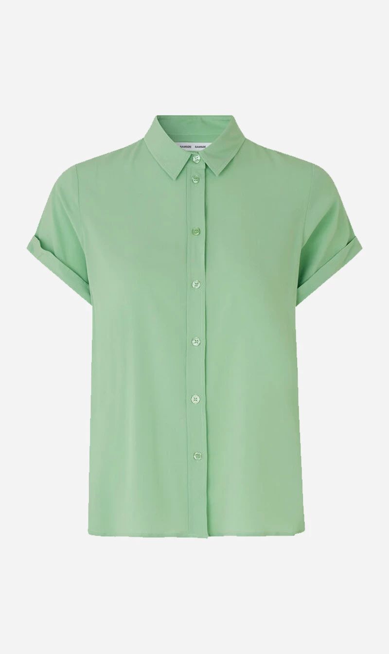 Samsoe Samsoe | Majan Short Sleeve Shirt - Sprucestone 1 Samsoe Samsoe | Majan Short Sleeve Shirt - Sprucestone