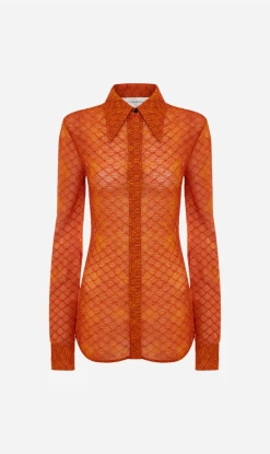 Victoria Beckham | Fitted Blouse - Snake Orange