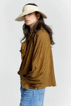 Karen Walker | Ornamental Blouse - Stripe Khaki 7 Karen Walker | Ornamental Blouse - Stripe Khaki -ZIMMERMANN Sales Store ornamental organic cotton blouse khaki stripe 10172 03 0237006001669846508