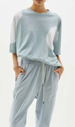 Bassike | Radial Dye Oversized Heritage Short Sleeve Tee - Duck Egg Blue