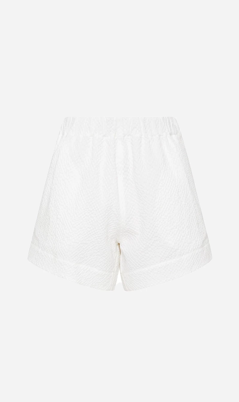 Bassike | Seersucker Pull On Mini Short - White