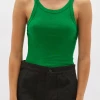 Bassike | Everyday Superfine Rib Tank - Emerald Marl