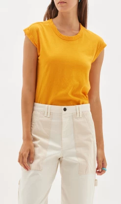 Bassike | Slim Muscle Tank - Tangerine