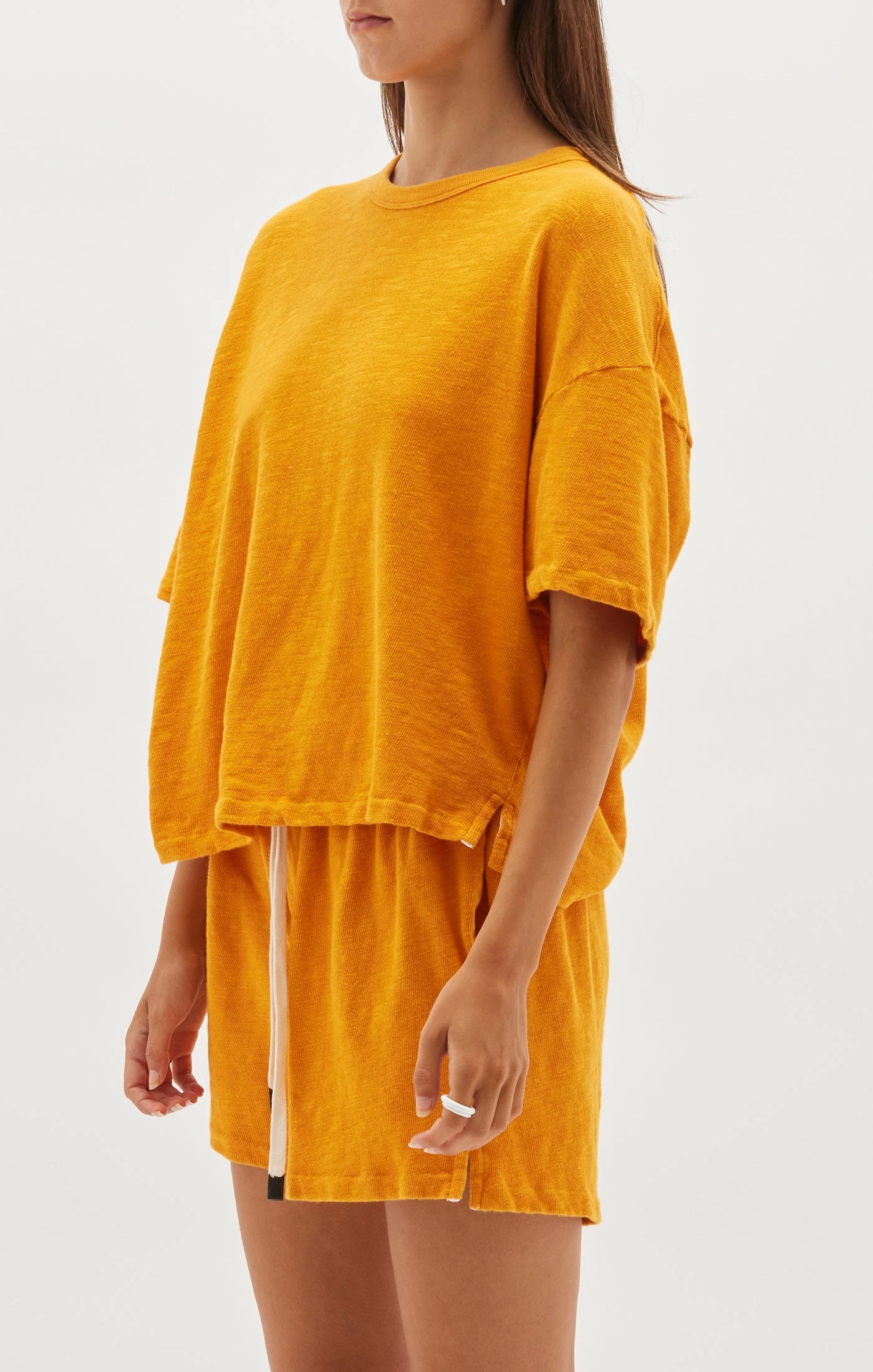 Bassike | Slouch Rib Htg T.shirt - Tangerine - Image 4