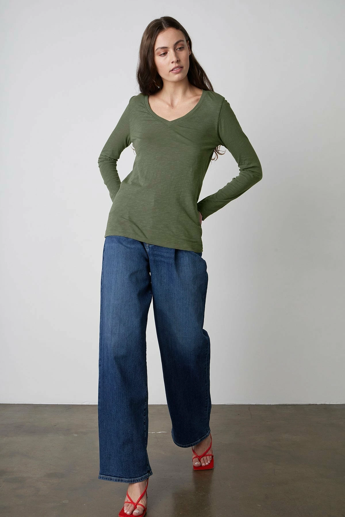 Velvet | Blaire Original Slub Tee - Olive - Image 2