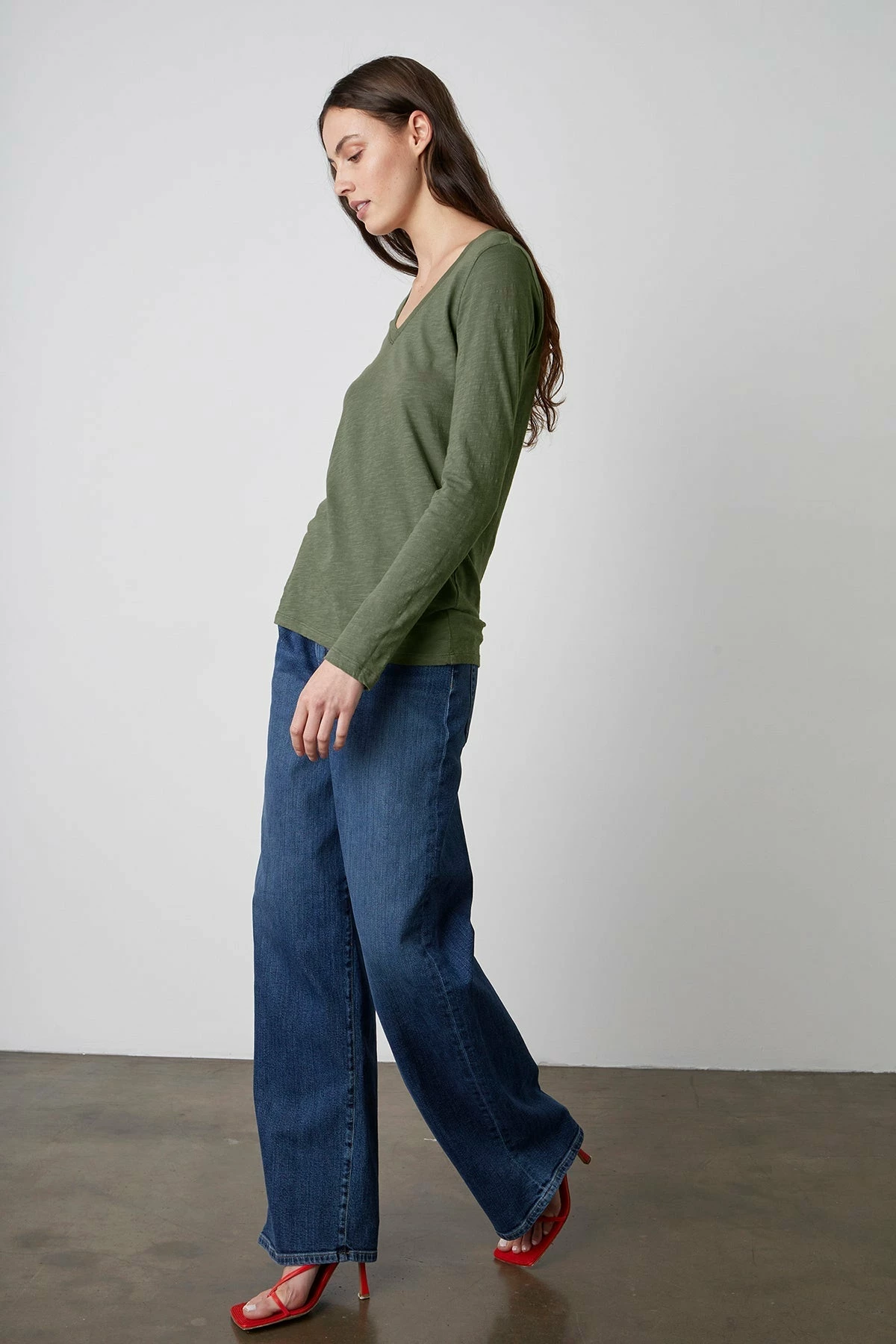 Velvet | Blaire Original Slub Tee - Olive - Image 3