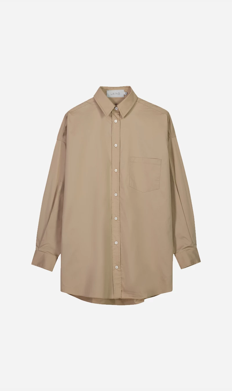 Laing | Oversized Cotton Shirt - Washed Sand
