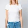 RE/DONE | 90's Ribbed Cap Sleeve Tee - White